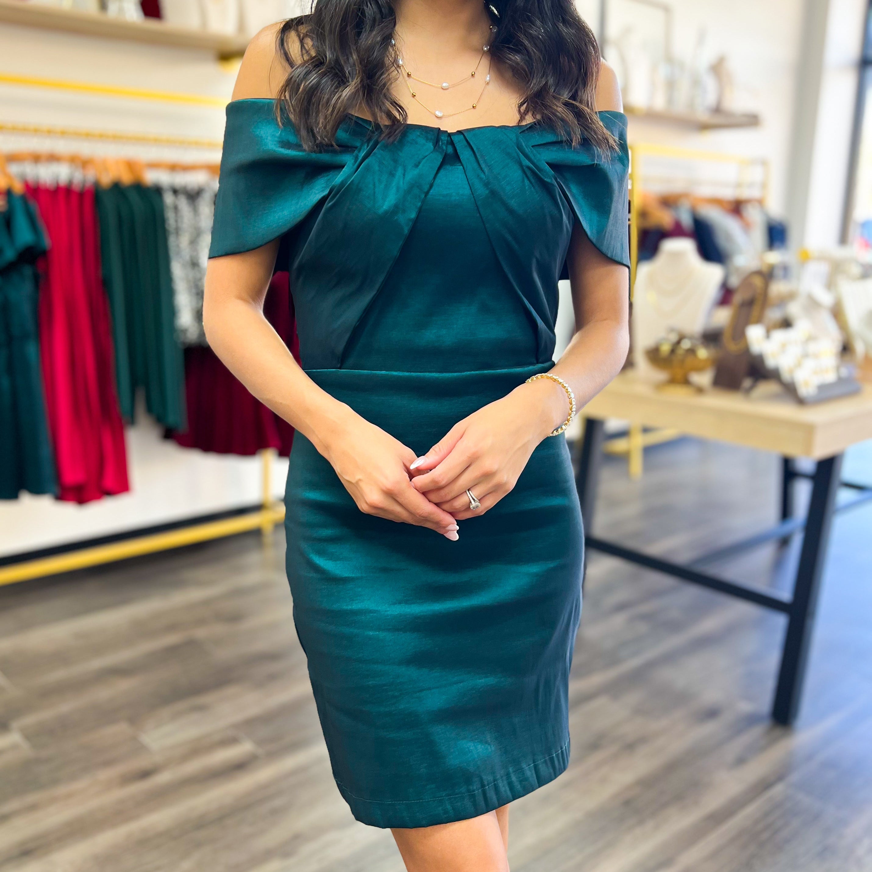 Fold Over Neck Dress