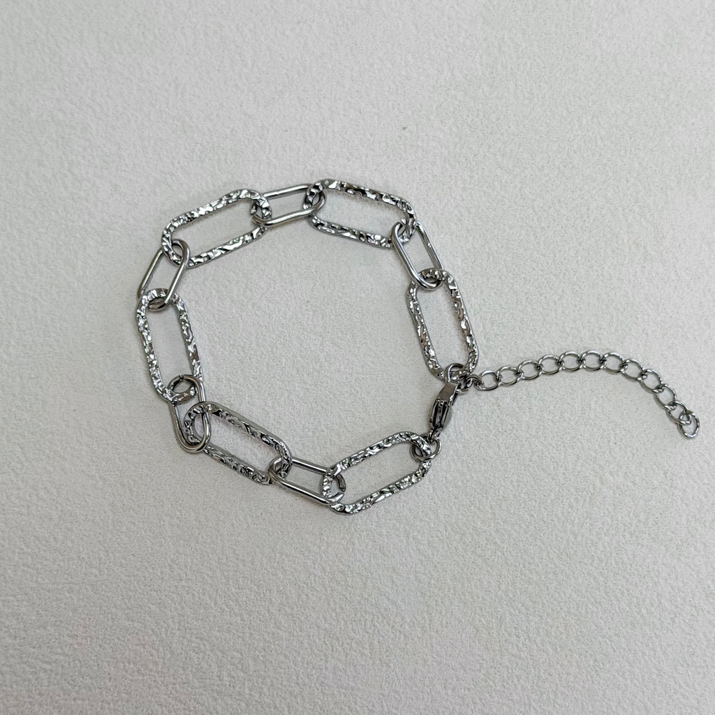 Hammered Link Chain Bracelet