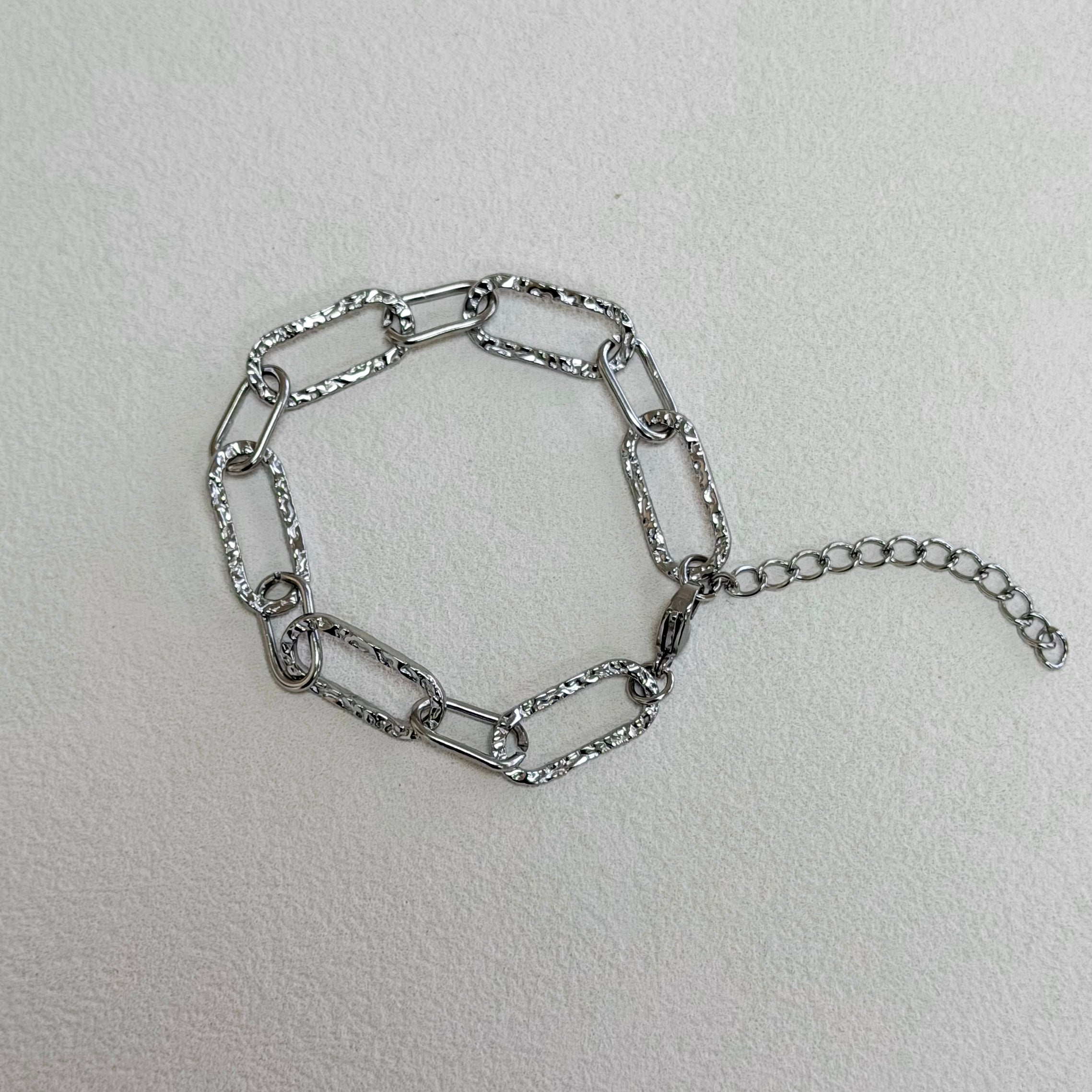 Hammered Link Chain Bracelet
