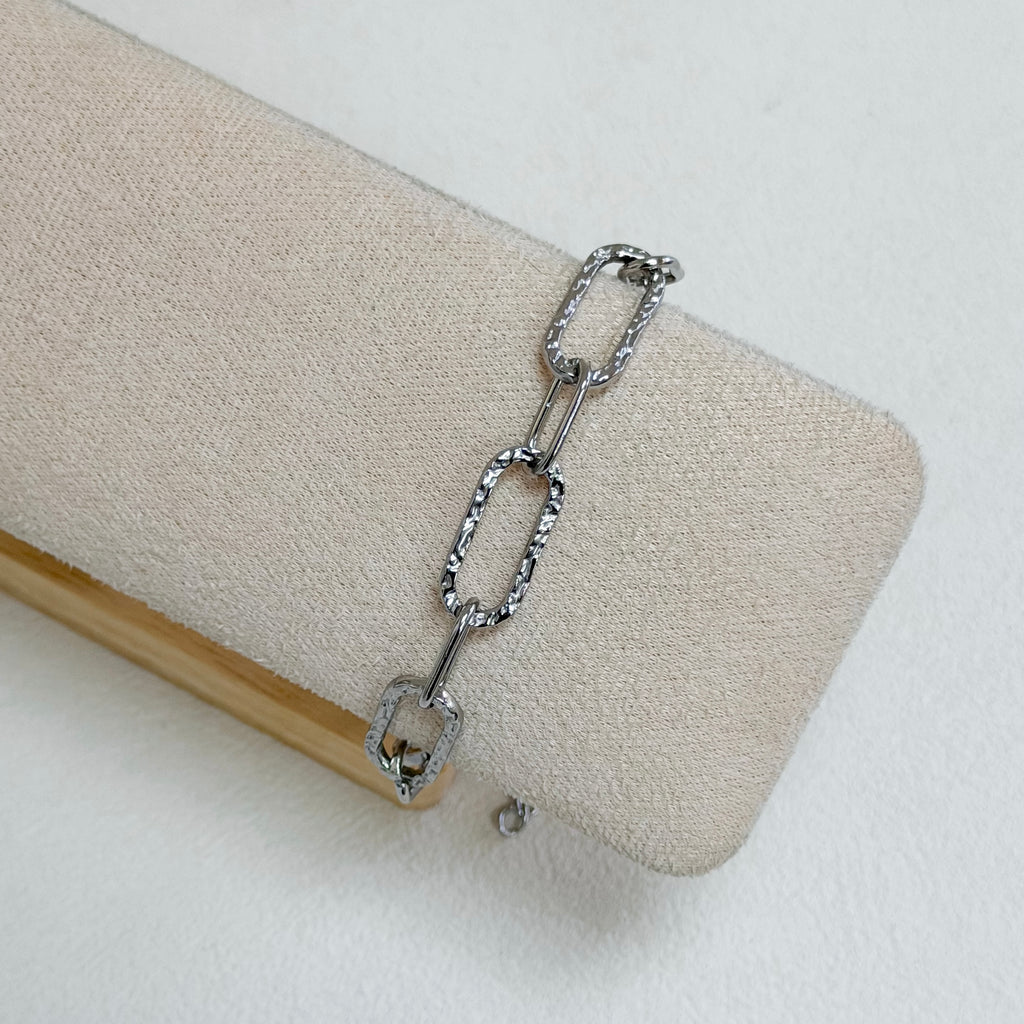 Hammered Link Chain Bracelet