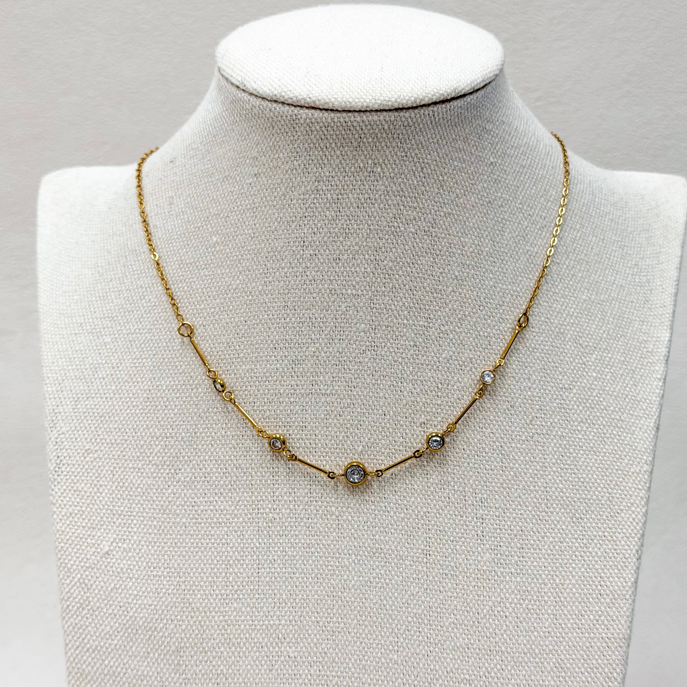 Lunelle Crystal Bar Necklace