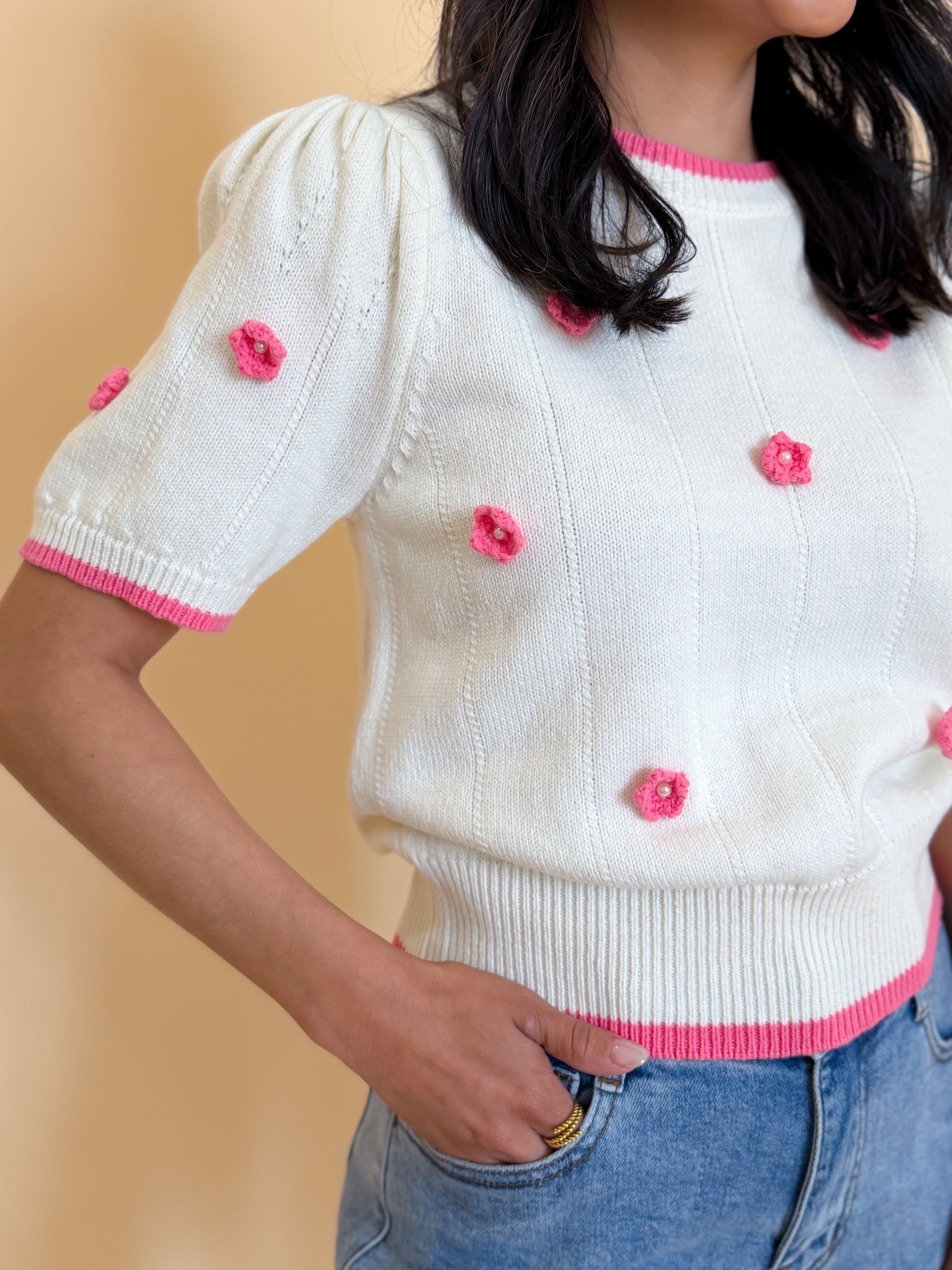 Crochet Flower Sweater