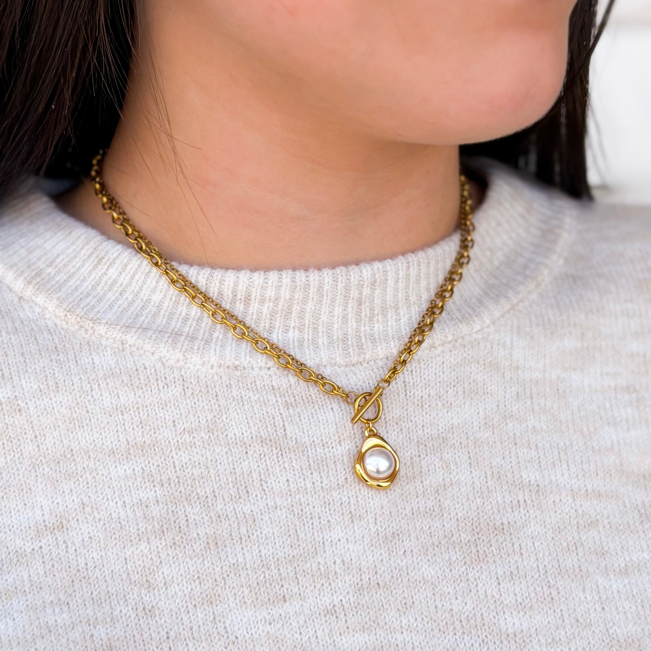 Aurelia Pearl Toggle Necklace
