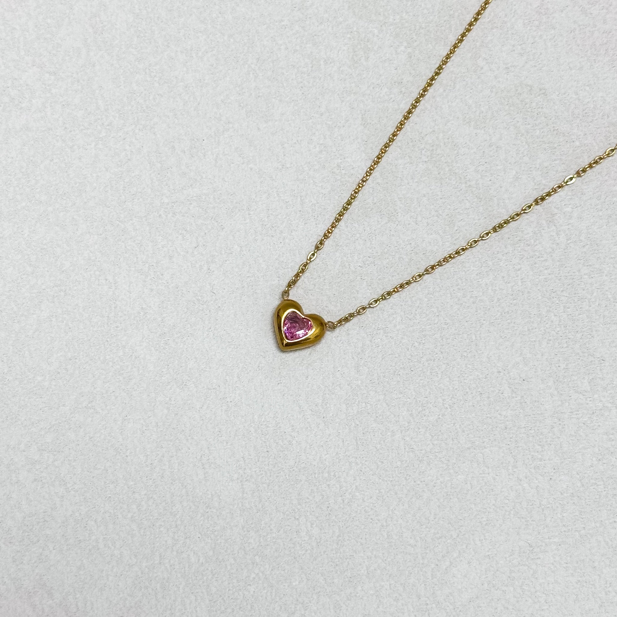 Blush Heart Pendant Necklace