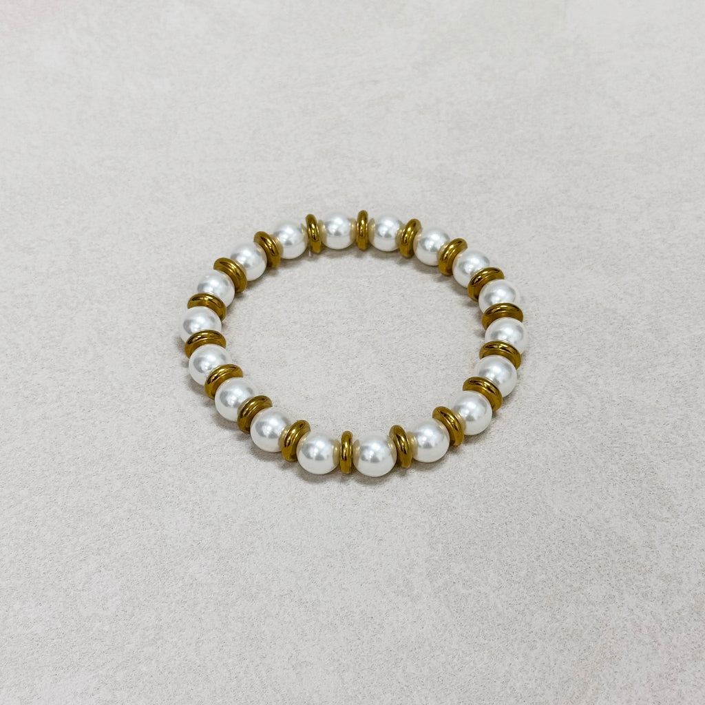Golden Pearl Stretch Bracelet