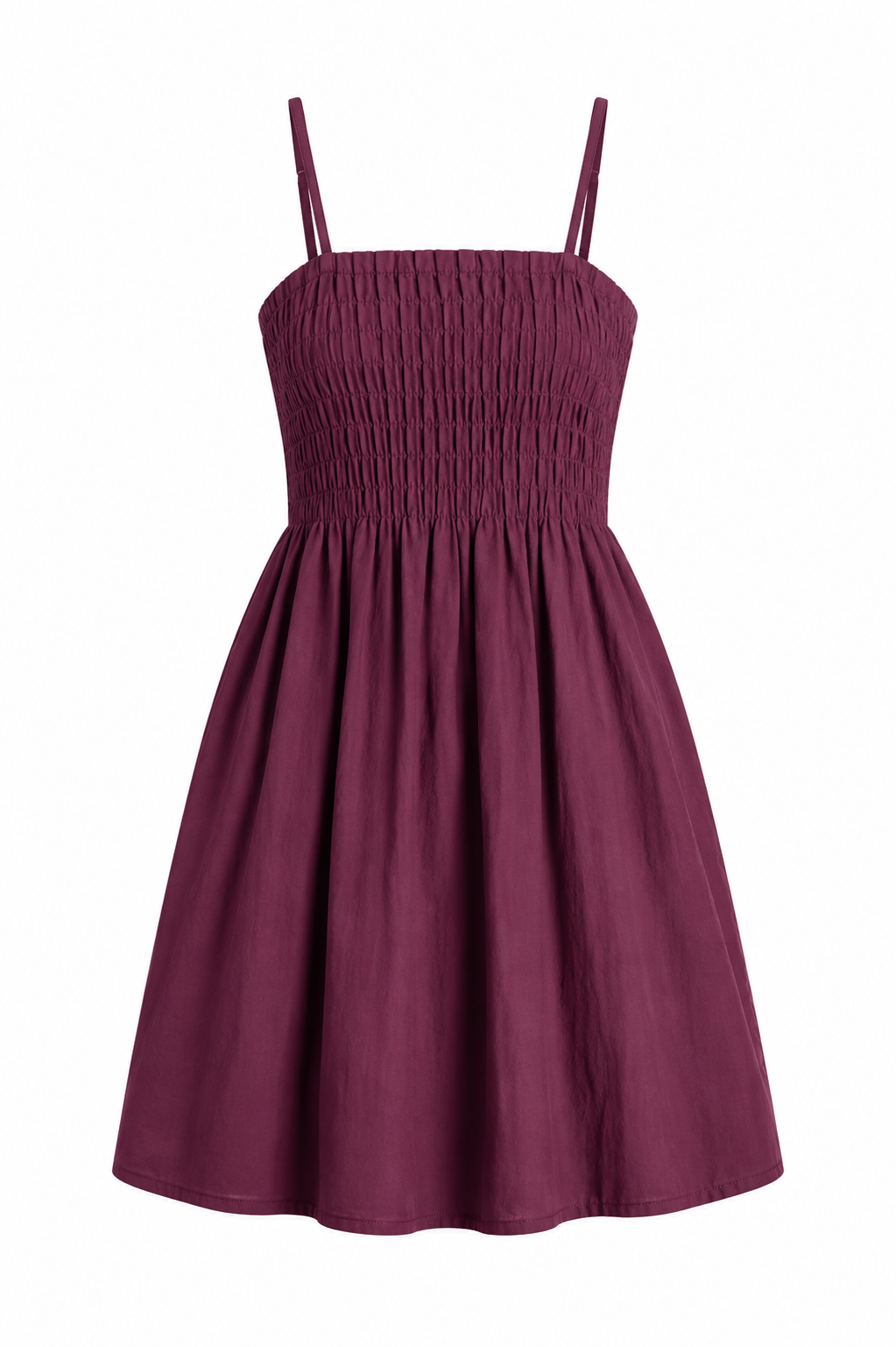 The Merlot Smocked Mini Dress