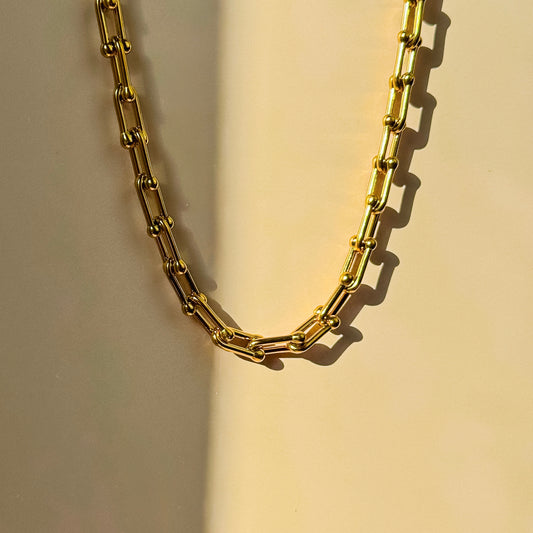 Gold Paperclip Chain Necklace