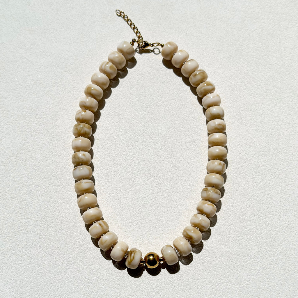 Santal Cream Beaded Necklace