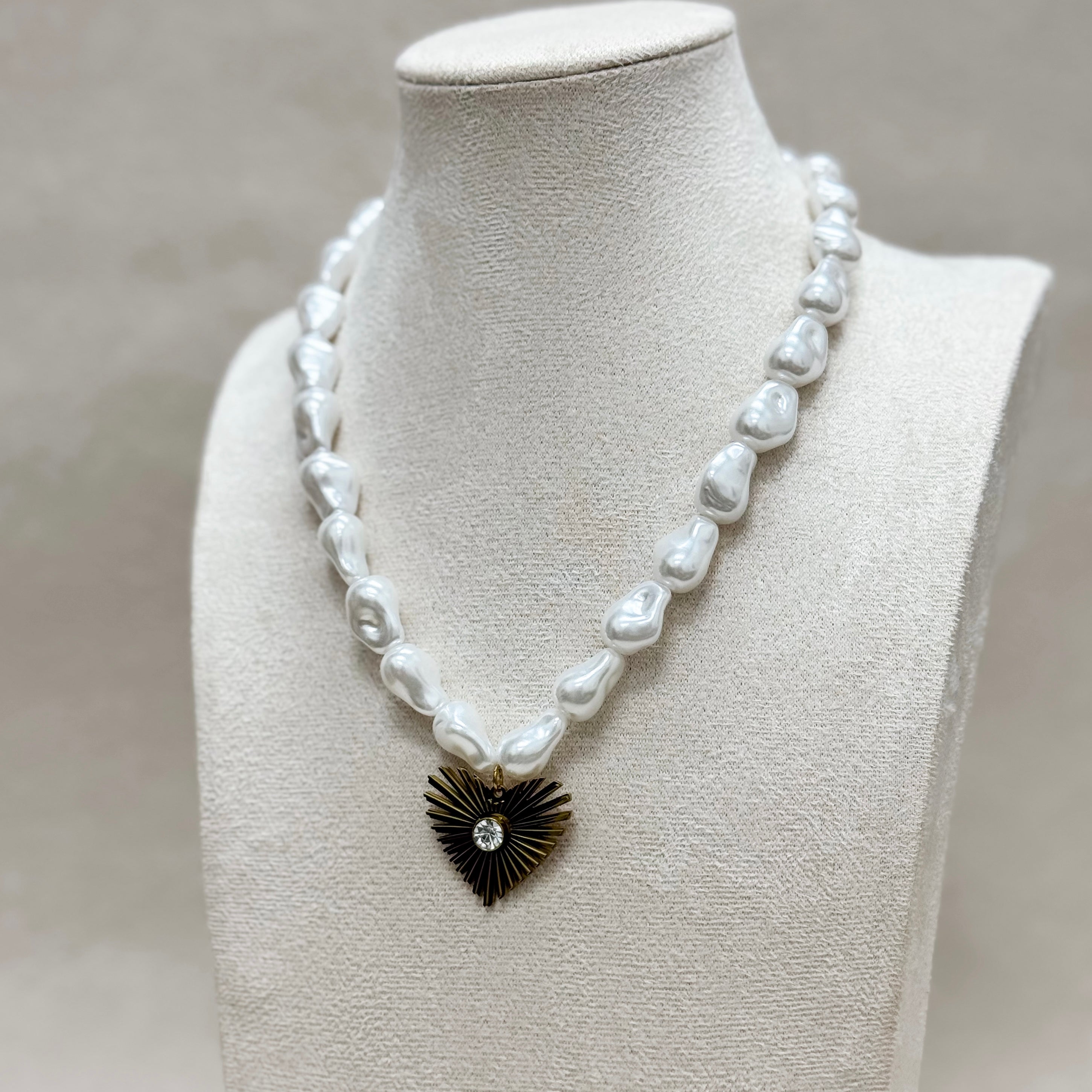 Radiant Heart Pearl Necklace