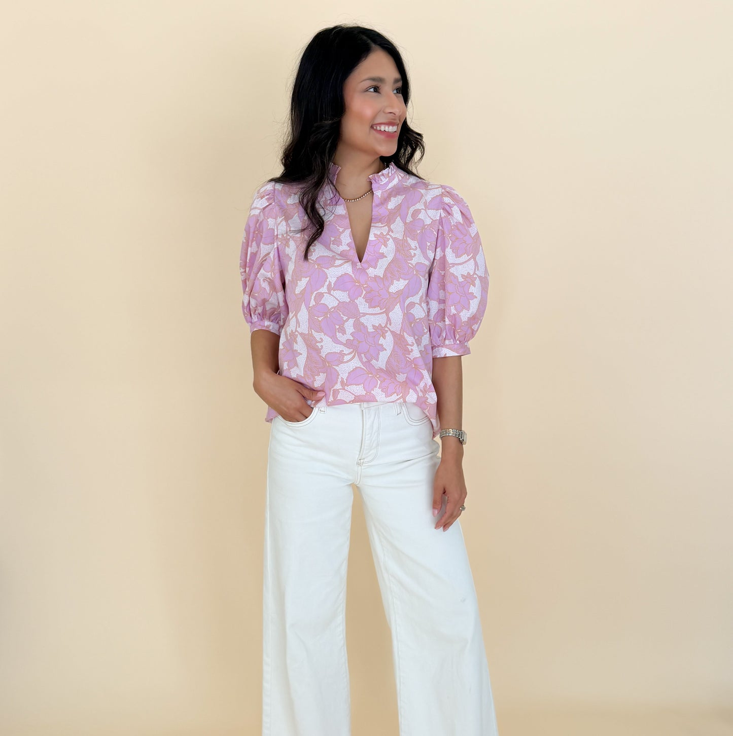 Daney Floral Terri Puff Sleeve Top