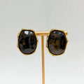 Organic Stone Statement Studs in Smokey Quartz