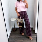 The Wine Dot Wide Leg Jeans