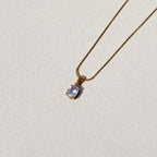 Noelle Solitaire Snake Chain Necklace