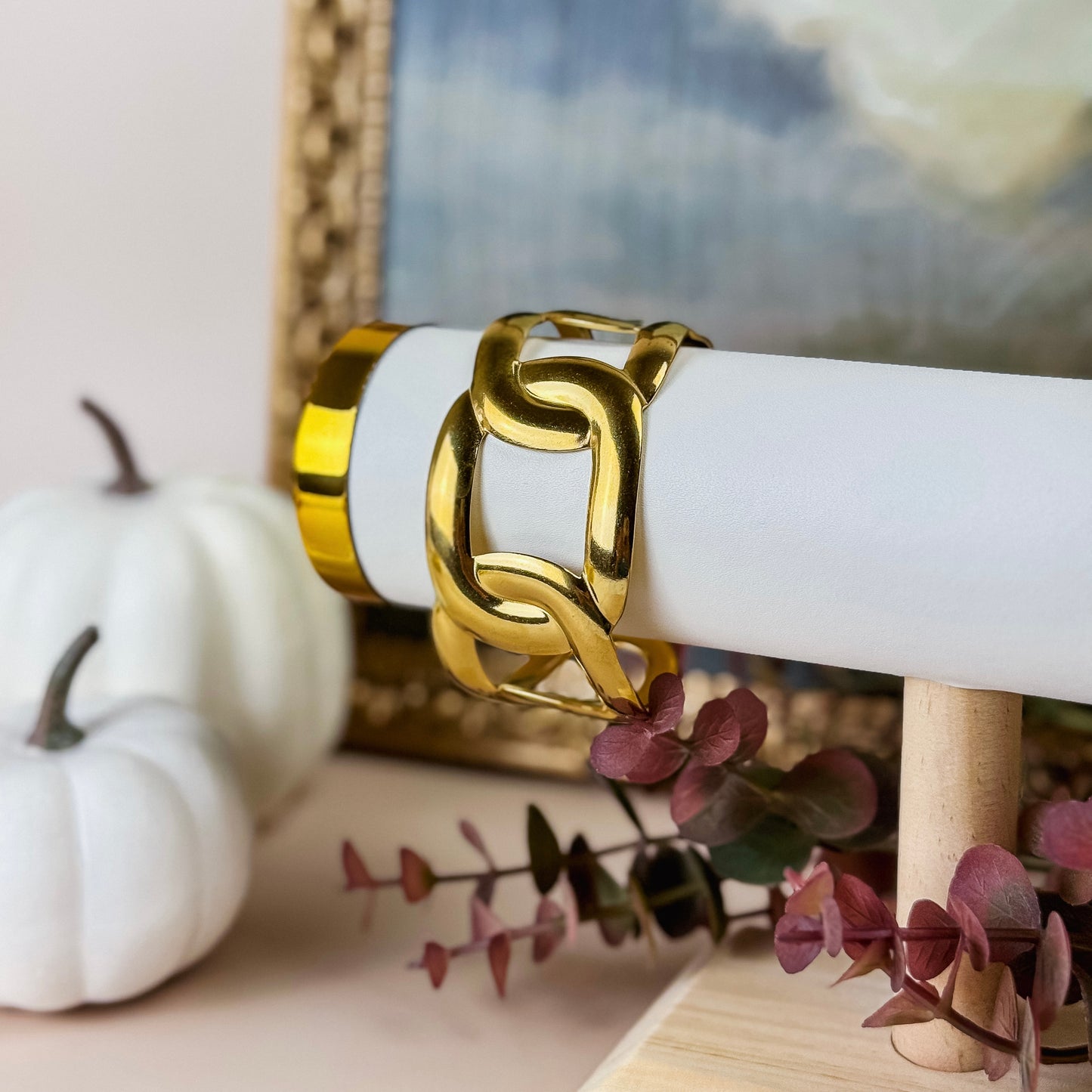 Gold Link Cuff Bracelet