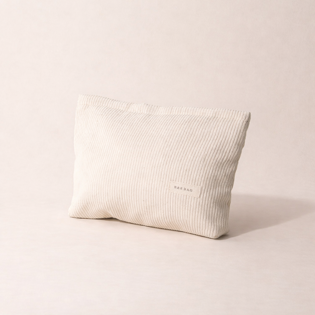 Simple Solid Color Corduroy Cosmetic Bag
