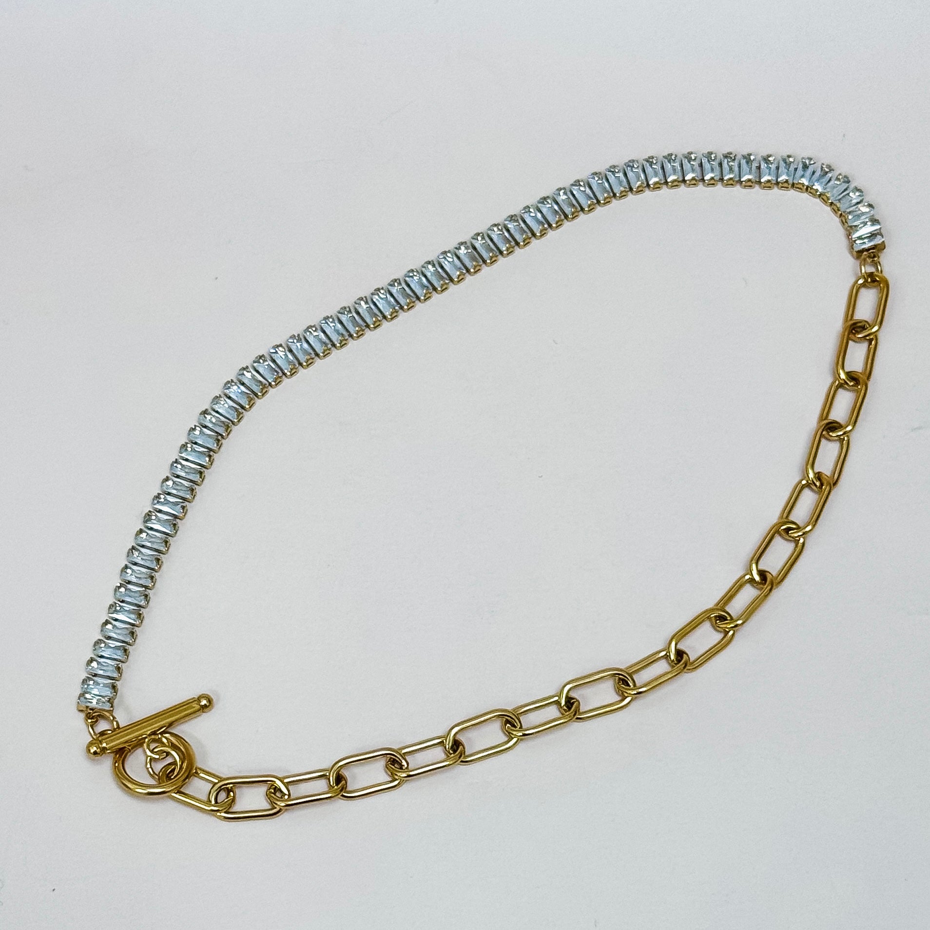 Half Crystal Chain Choker