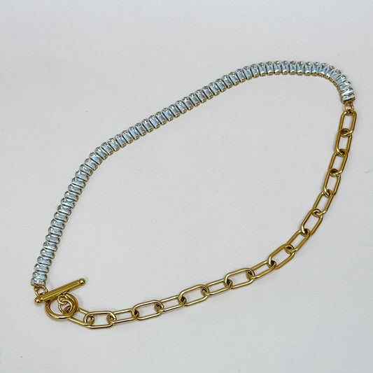 Half Crystal Chain Choker