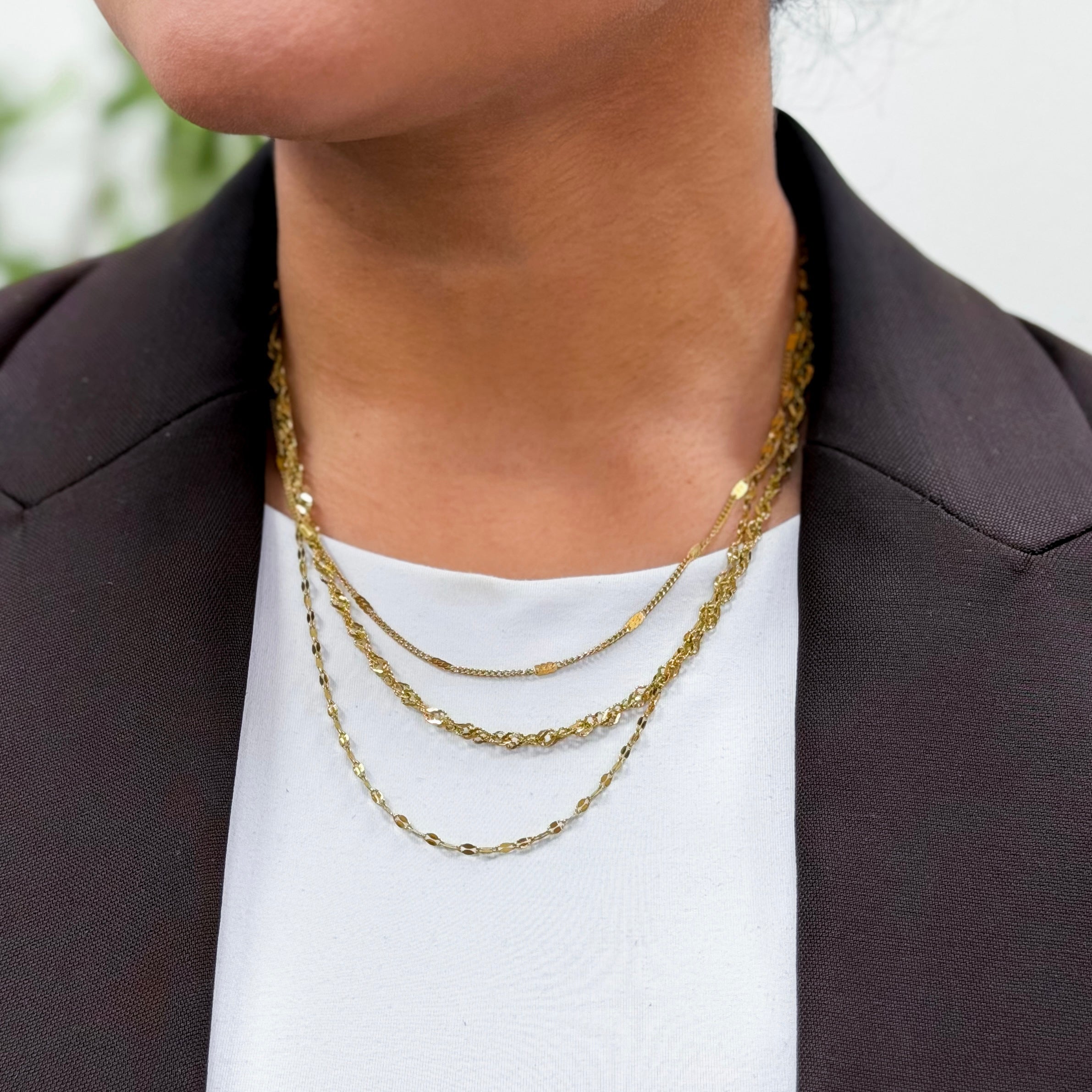 Solenne Layered Chain Necklace Set