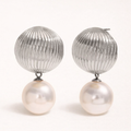 The Celeste Pearl Drop Earrings – Silver