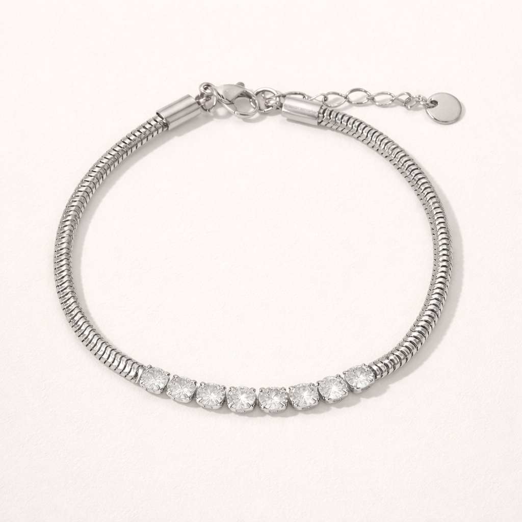 Isla Silver Crystal Bracelet