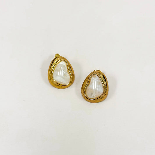 Ivory Halo Studs