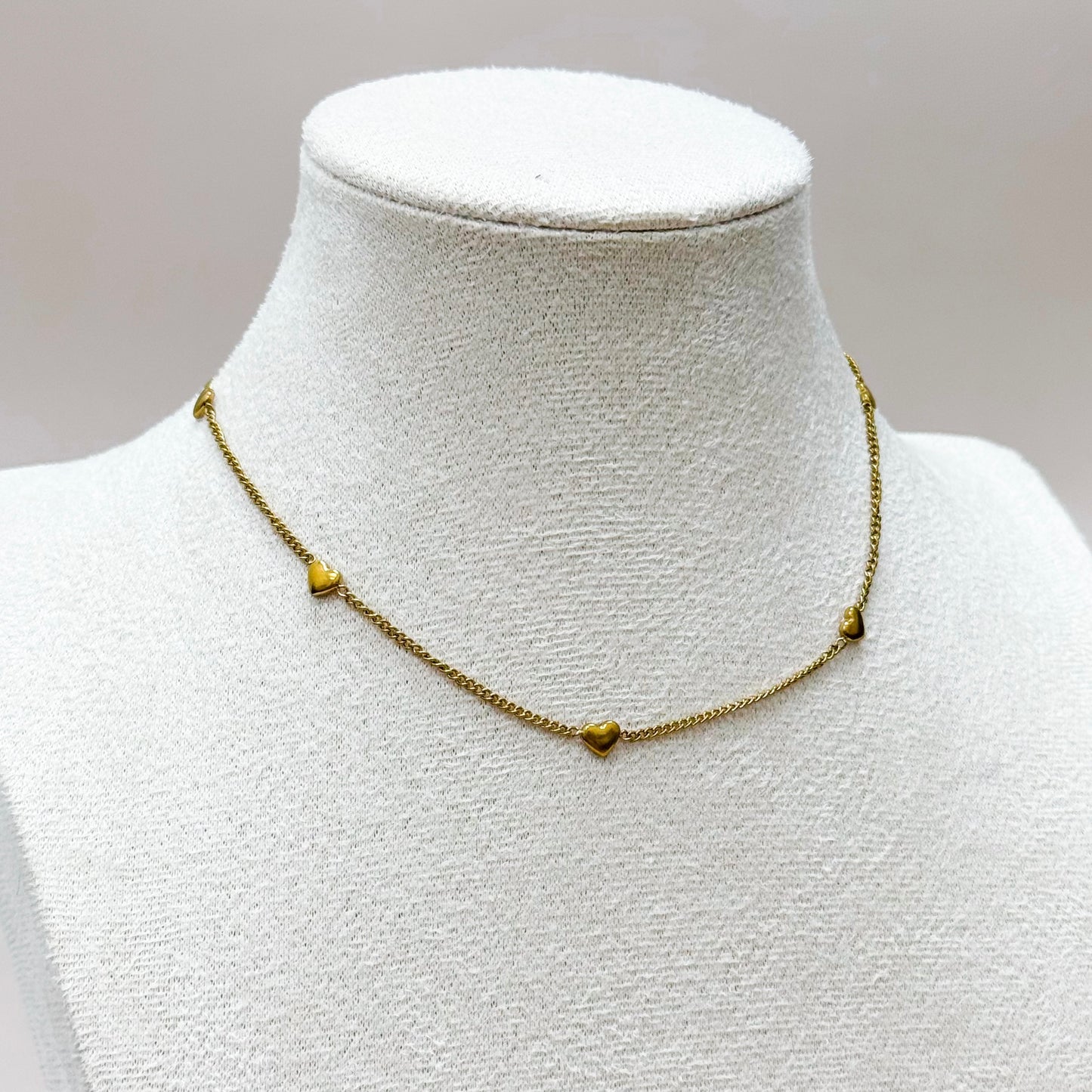 Petite Heart Station Necklace