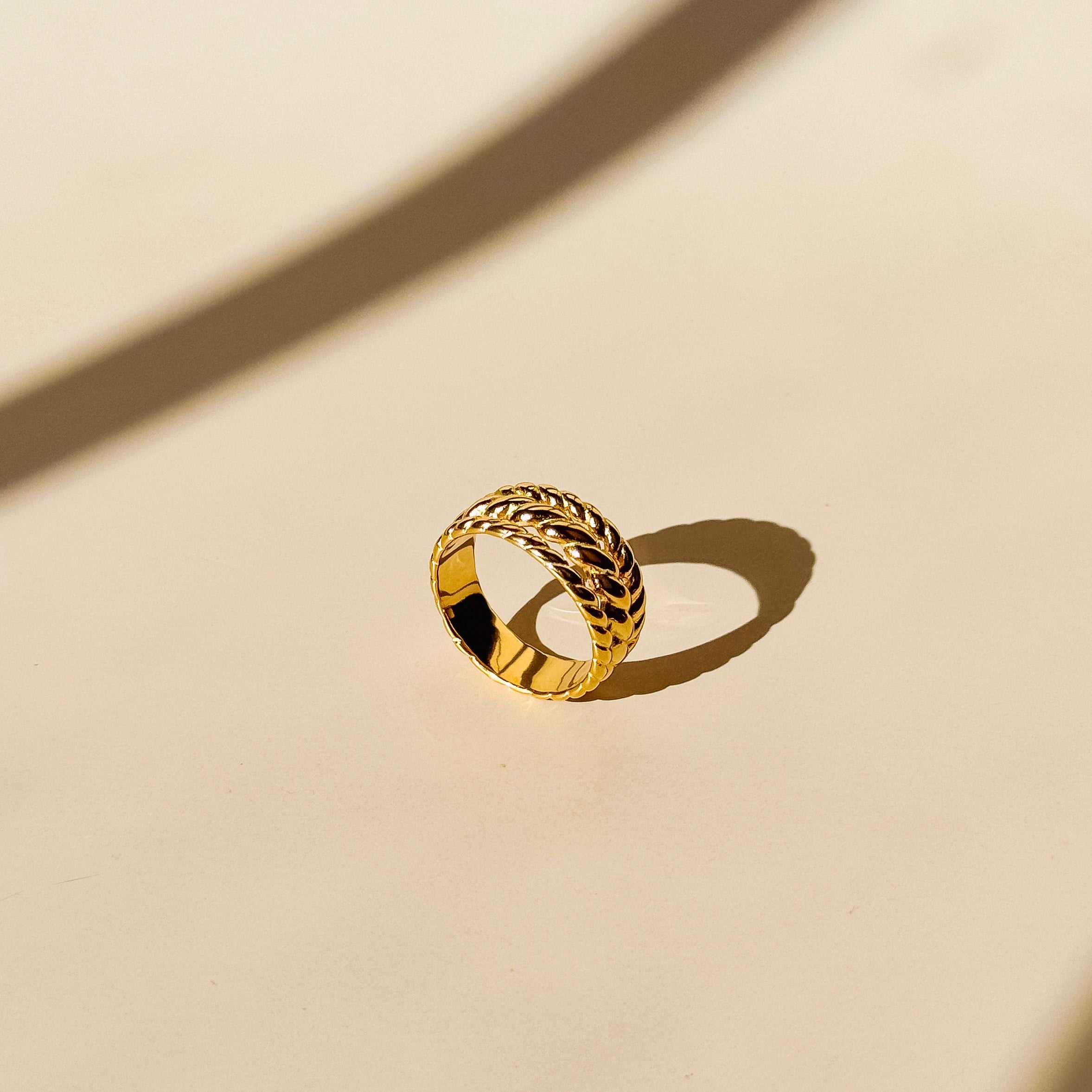 Braided Layers Gold Ring