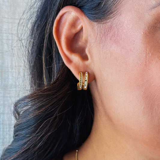 Crystal Double Hoop Earrings