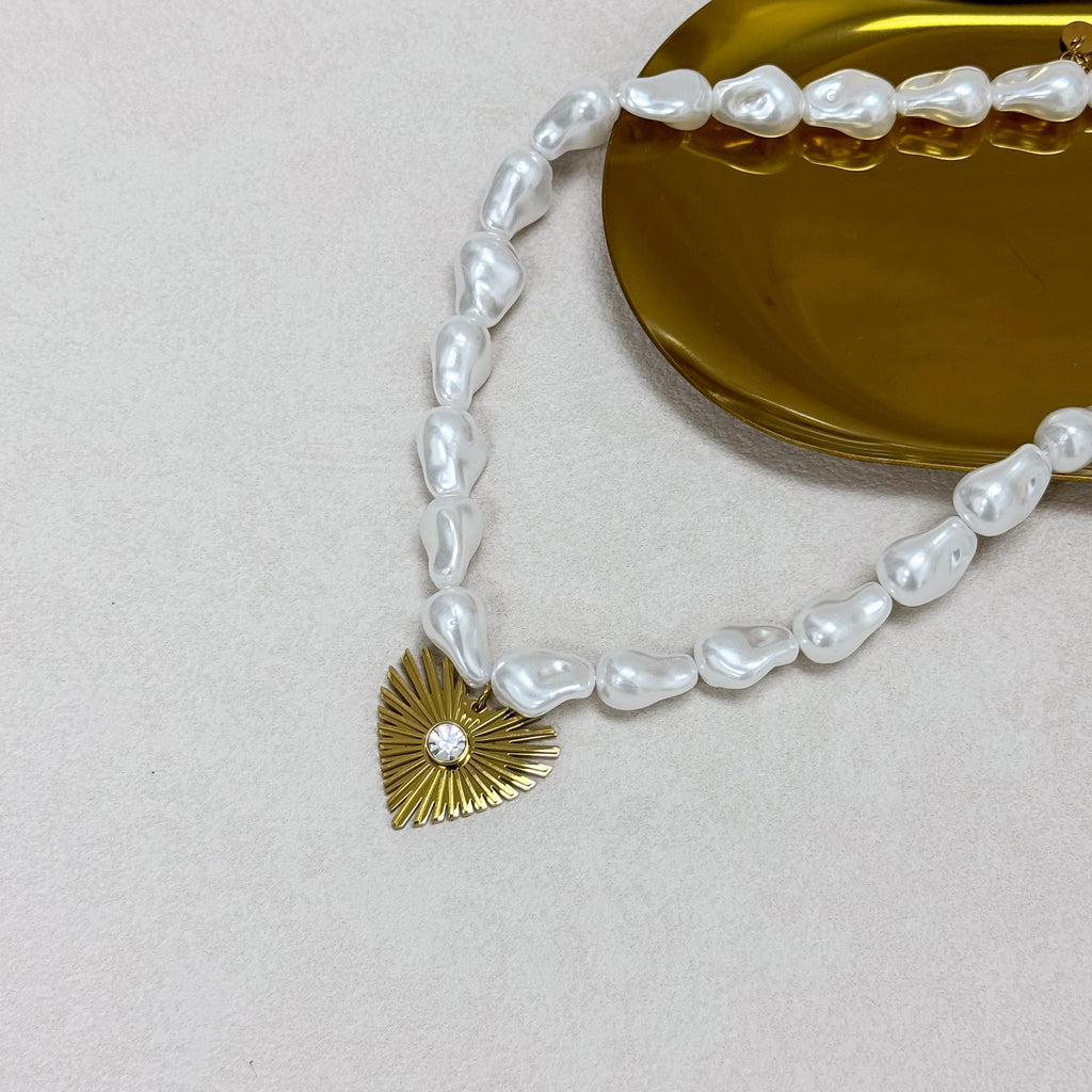 Radiant Heart Pearl Necklace