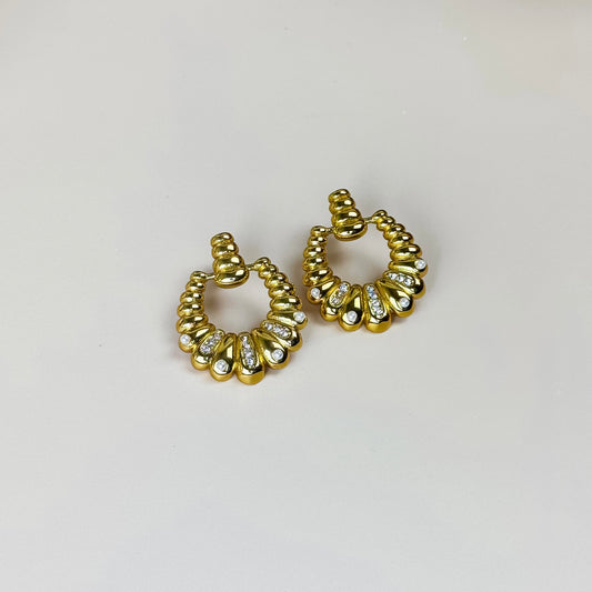 Radiant Pearl + Crystal Hoop Earring