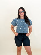 Polka Dot Puff Sleeve