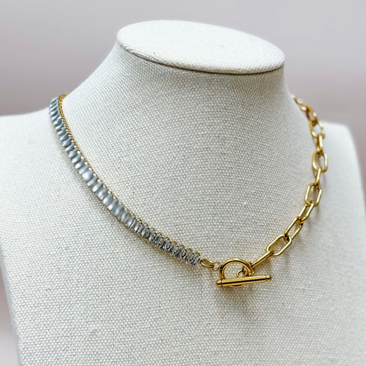 Half Crystal Chain Choker