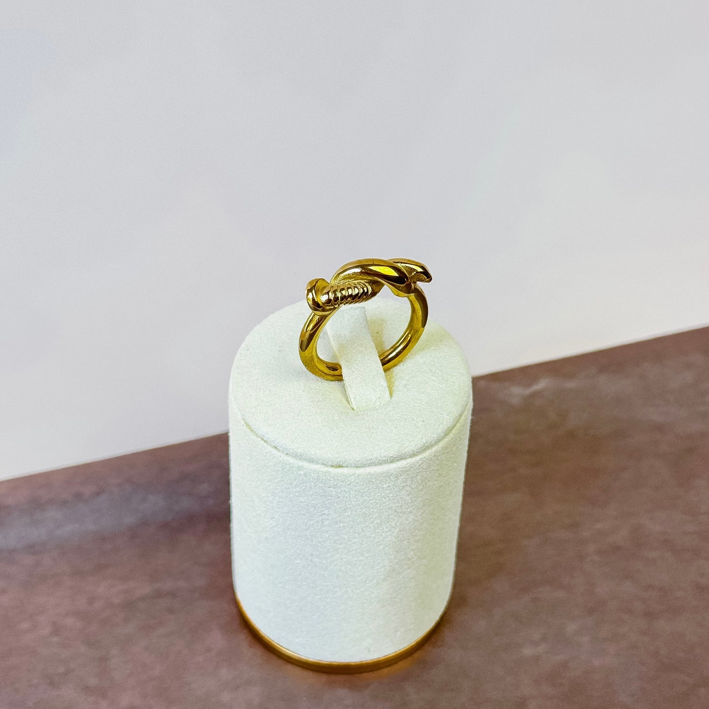 Gold Rope Twist Adjustable Ring