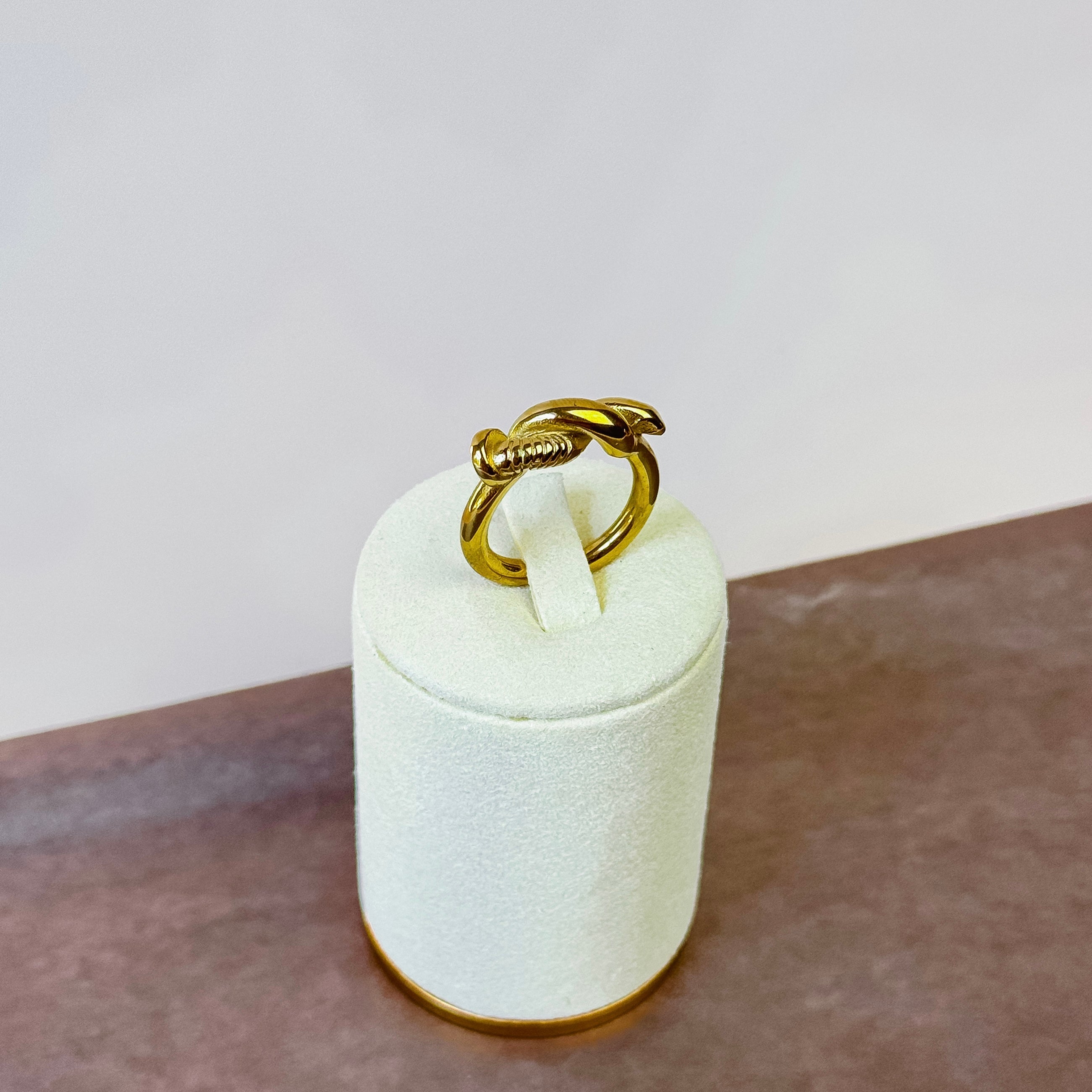Gold Rope Twist Adjustable Ring