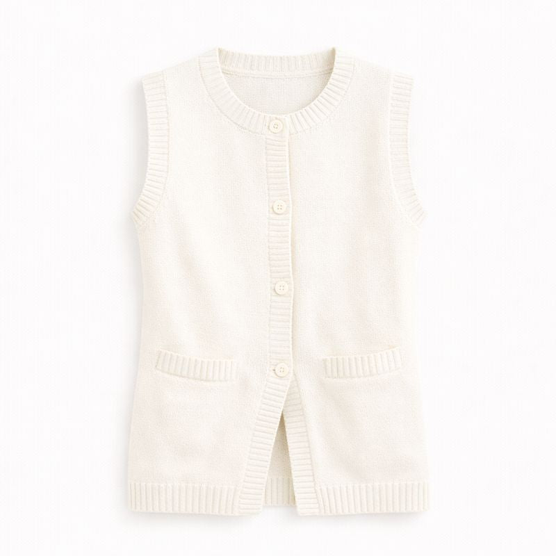 Soft Buttoned Knit Vest