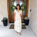 Floral Twist Front Detail Midi Dress