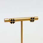 Noire Clover Black Studs