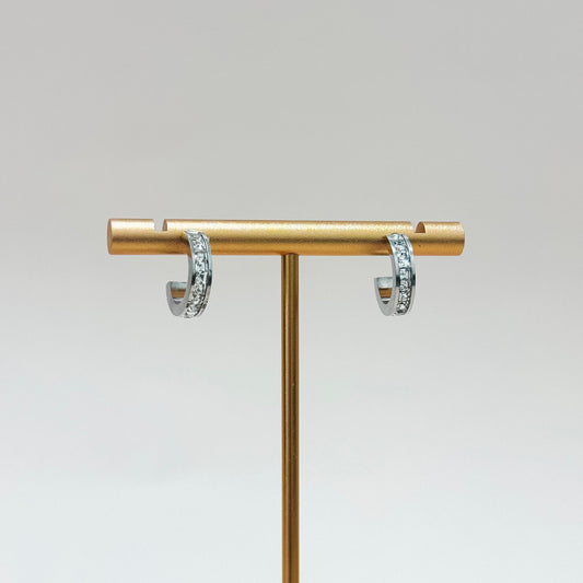 The Celeste Crystal Hoops – Silver