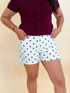 Polka Dot Denim Shorts