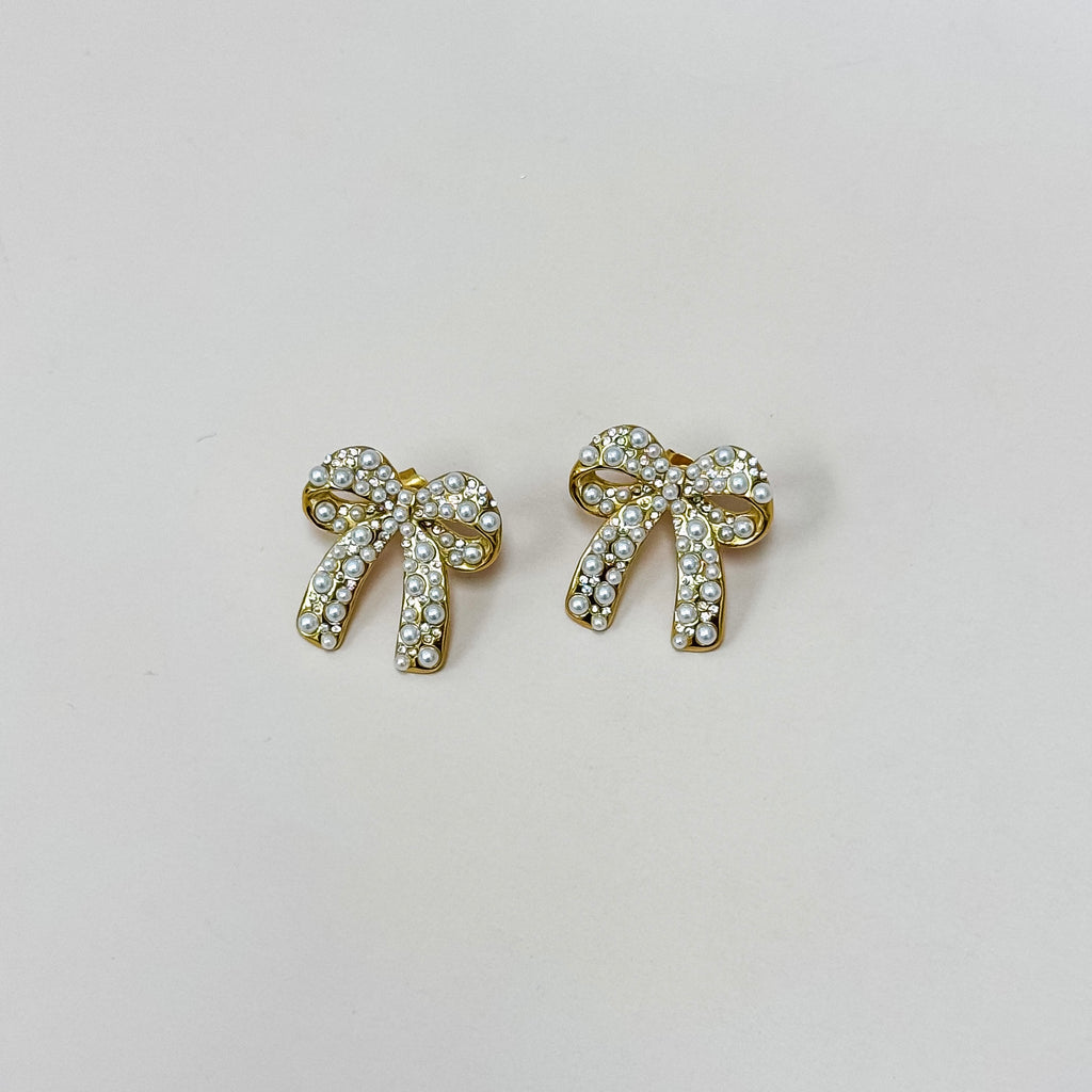 The Pearl Grace Bow Studs