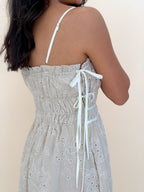 Eyelet Embroidery Midi Dress