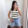 Collared Striped Polo Vest