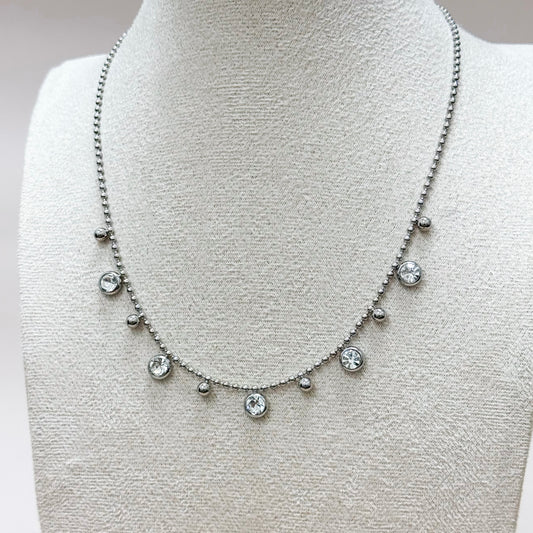 Celeste Silver Dainty Drop Necklace