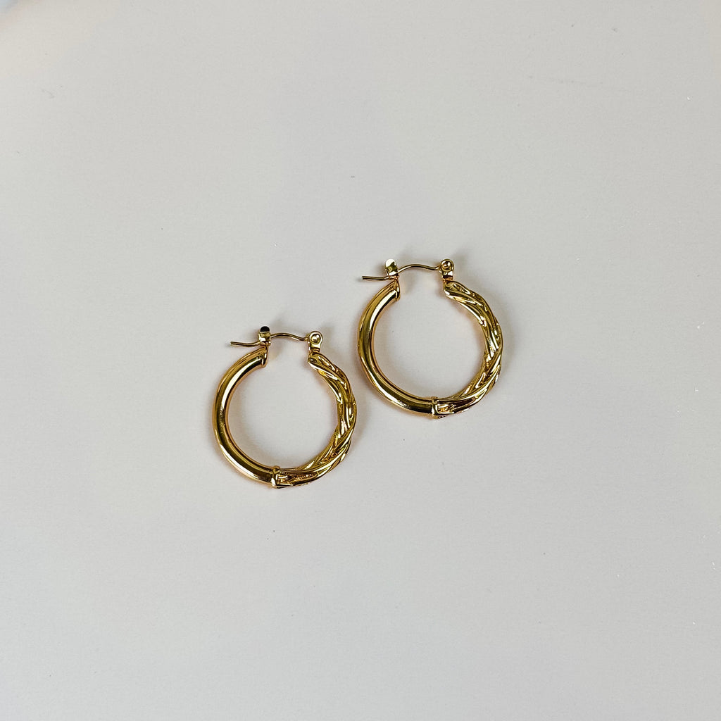 Textured Gold Hoop Earrings