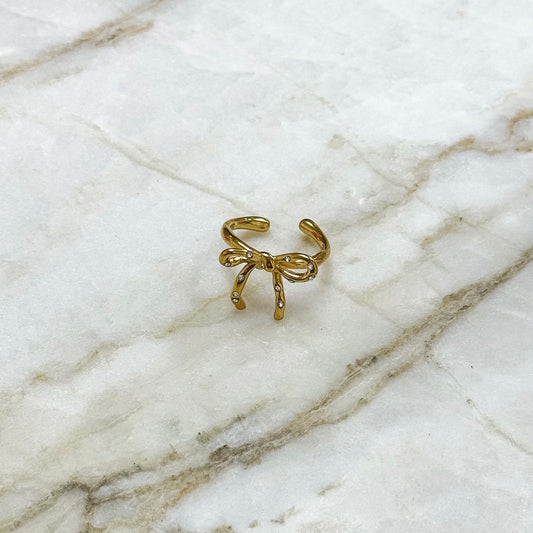 Dainty Sparkle Bow Ring