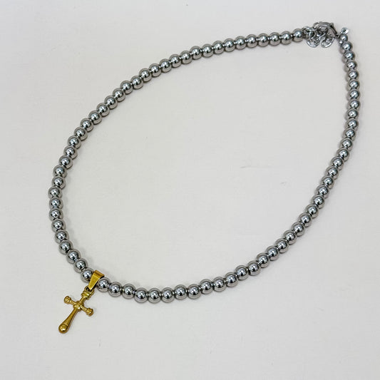 The Faithline Cross Beaded Necklace