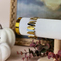 Gold Enamel Accent Cuff Bracelet