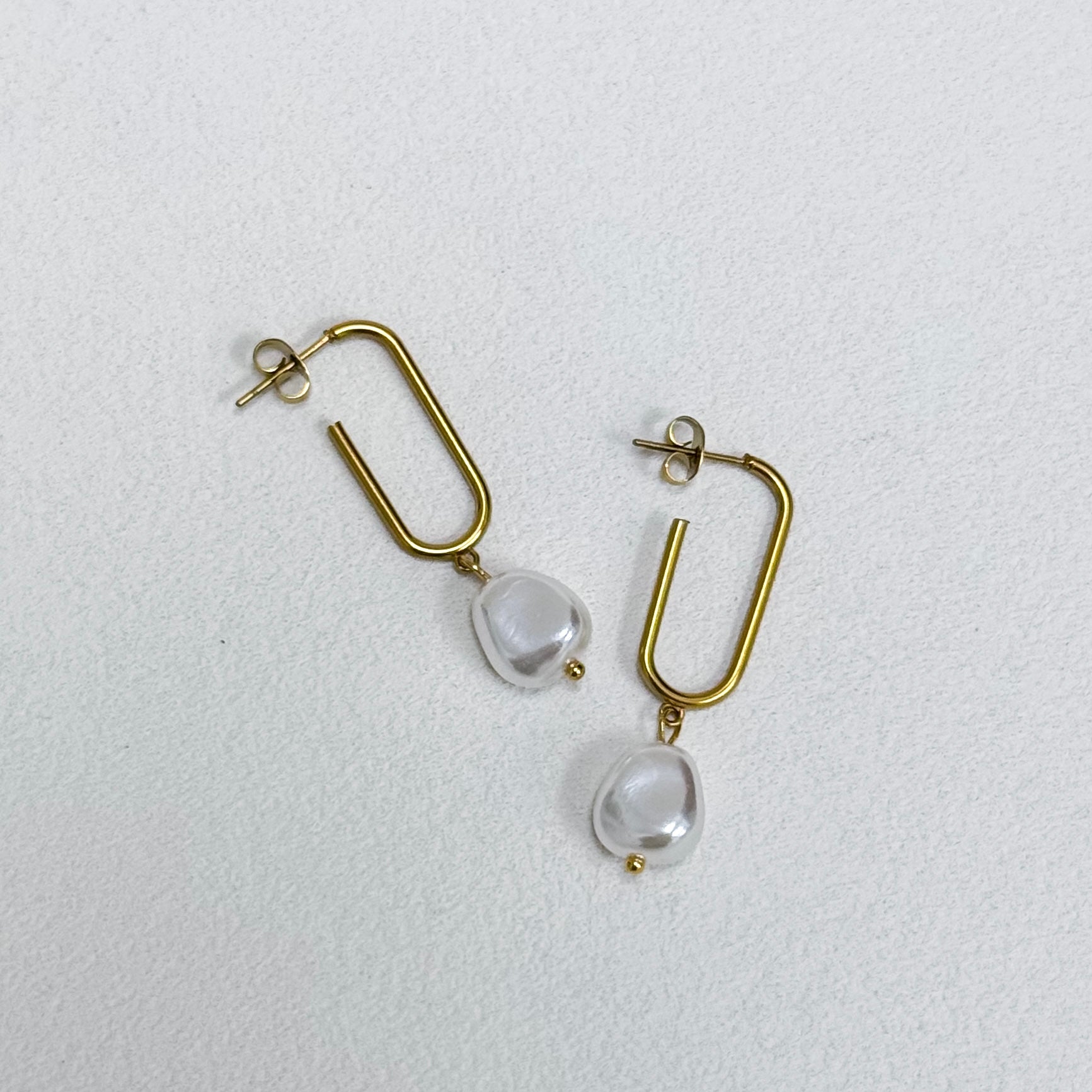 Modern Pearl Hook Drop Earrings