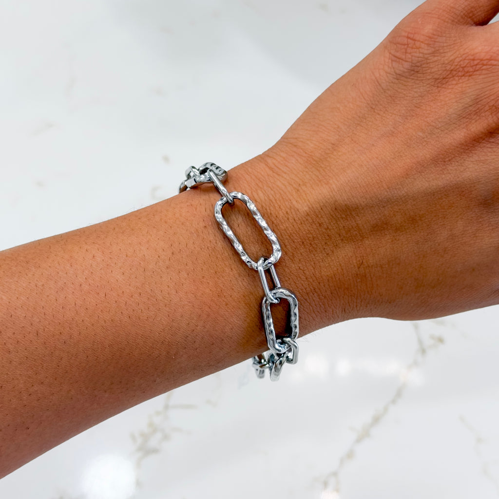 Textured Paperclip Chain Bracelet