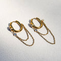 Golden Cascade Chain Hoops